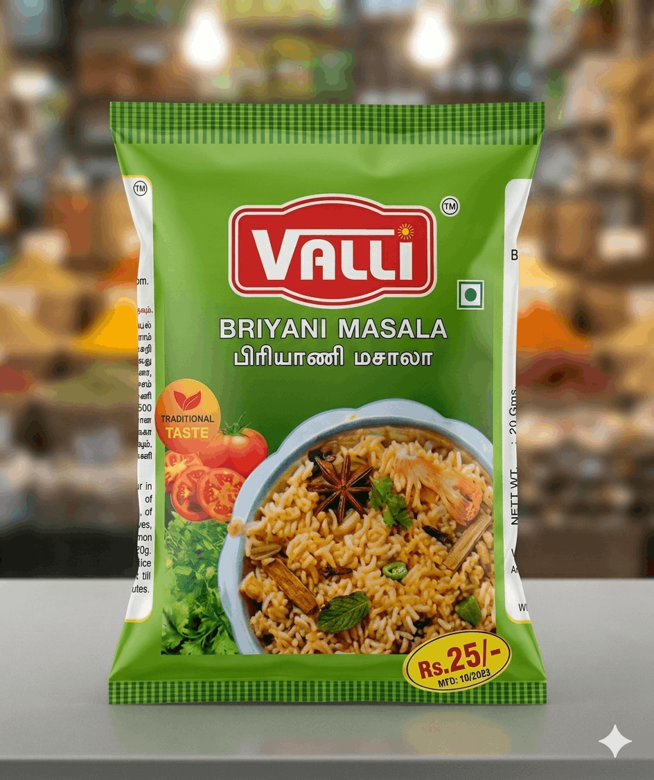 Valli Masala company Biriyani Masala